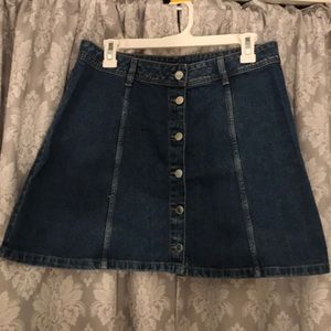 H&M Button Front Denim Mini Skirt